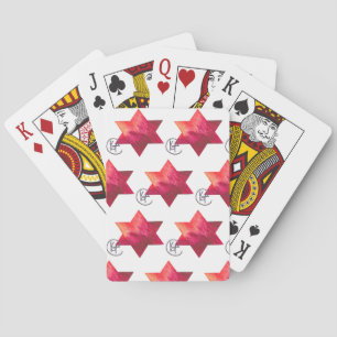 Jewish Star Heart of Fire Art Playing Cards