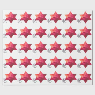Jewish Star Heart of Fire Art Wrapping Paper