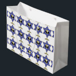 Jewish Star     Large Gift Bag<br><div class="desc">Jewish gifts and gift ideas featuring beautiful Jewish Star of David with a wine glass in the centre.</div>