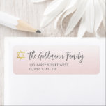 JEWISH STAR modern bat mitzvah pale pink gold  Return Address Label<br><div class="desc">Setup as a template it is easy to customise with your own text - make it yours! - - - - - - - - - - - - - - - - - - - - - - Love the design but want to see it altered - different colour...</div>