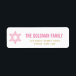 JEWISH STAR modern bat mitzvah pink gold simple  Return Address Label<br><div class="desc">Setup as a template it is easy to customize with your own text - make it yours! - - - - - - - - - - - - - - - - - - - - - - - - - - - - - - - - - -...</div>