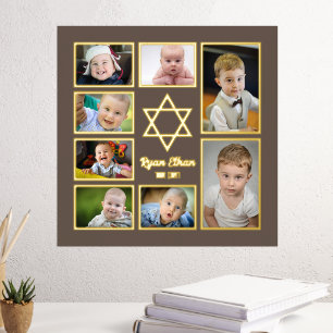 Jewish Star of David Add Your Own Photos 7 Photo Foil Prints