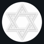 Jewish Star of David Bar/Bat Mitzvah Sticker<br><div class="desc">Silver grey Jewish Star of David Bar/Bat Mitzvah Sticker</div>