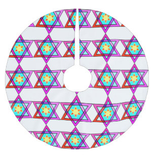 Jewish Star Of David Brushed Polyester Tree Skirt