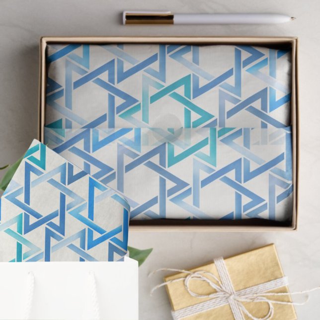 Jewish star of david gift wrapping Tissue Paper (Creator Uploaded)
