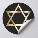 Jewish Star of David Gold Religious Symbol Classic Round Sticker<br><div class="desc">Jewish Star of David Gold Religious Symbol Stickers.</div>