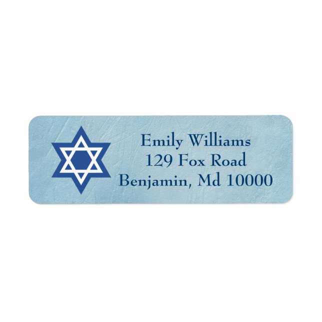Jewish Star of David Return Address Label (Front)