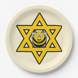 Jewish Star of David with a Honey Bee Paper Plate