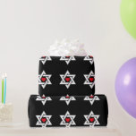 Jewish Star of David with Red Heart Customisable Wrapping Paper<br><div class="desc">A cool and unique design for proud Jewish people, featuring the Star of David in white and a red heart in the centre. The background colour, currently set on black, can be left as-is or customised to any colour you want. Great for celebrating Hanukah, Bar Mitzvahs and other special celebrations....</div>