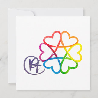 Jewish Star of Hearts Art Invitation