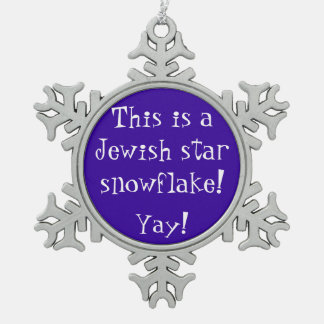 Jewish Star Snowflake Snowflake Pewter Christmas Ornament