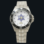 Jewish Star Watch<br><div class="desc">Jewish gifts and gift ideas featuring beautiful Jewish Star of David with a wine glass in the centre.</div>