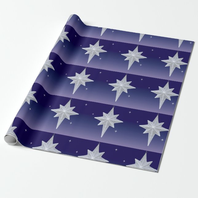 Jewish Star Wrapping Paper (Unrolled)