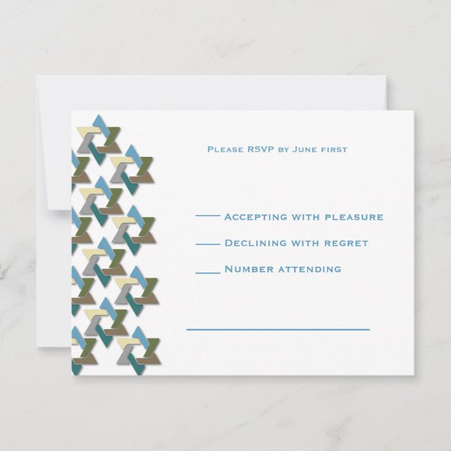 Jewish Stars Bar Mitzvah Invitation RSVP (Front)