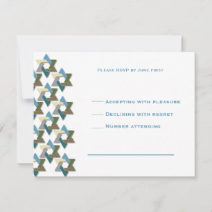 Jewish Stars Bar Mitzvah Invitation RSVP