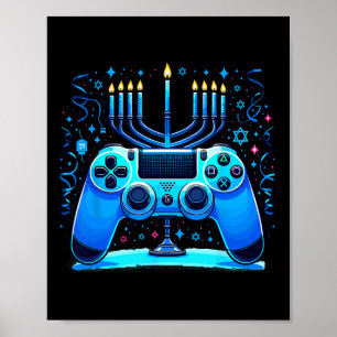 Jewish Video Game Console Gamer Hanukkah Chanukah  Poster