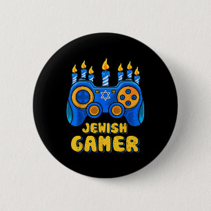 Jewish Video Game Controller Gamer Chanukah Boy Ki 6 Cm Round Badge