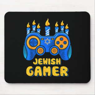 Jewish Video Game Controller Gamer Chanukah Boy Ki Mouse Pad