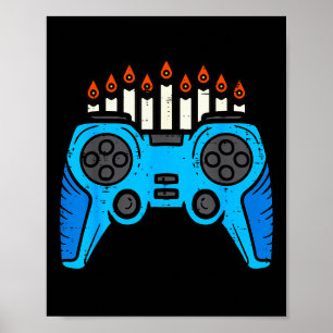 Jewish Video Game Gamer Hanukkah Chanukah Men Boy  Poster