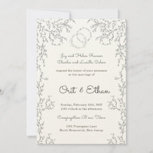 Jewish Wedding Invite Botanical Chuppah Branches