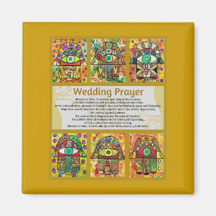 Jewish Wedding Prayer Golden Hamsa Magnet