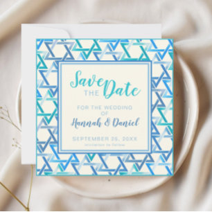 Jewish wedding star of david  Save The Date Card