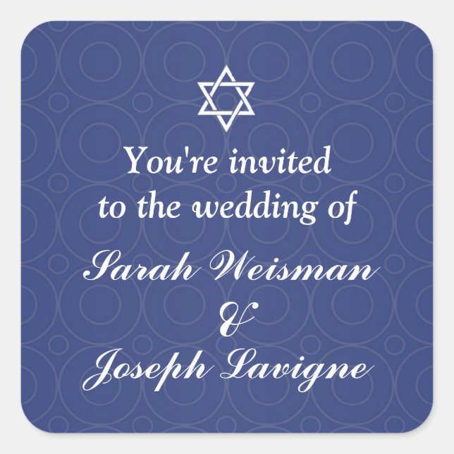 Jewish Wedding Sticker (Front)