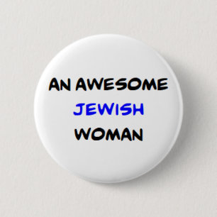 jewish woman, awesome 6 cm round badge