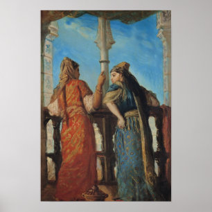 Jewish Women at the Balcony, Algiers, 1849 Poster
