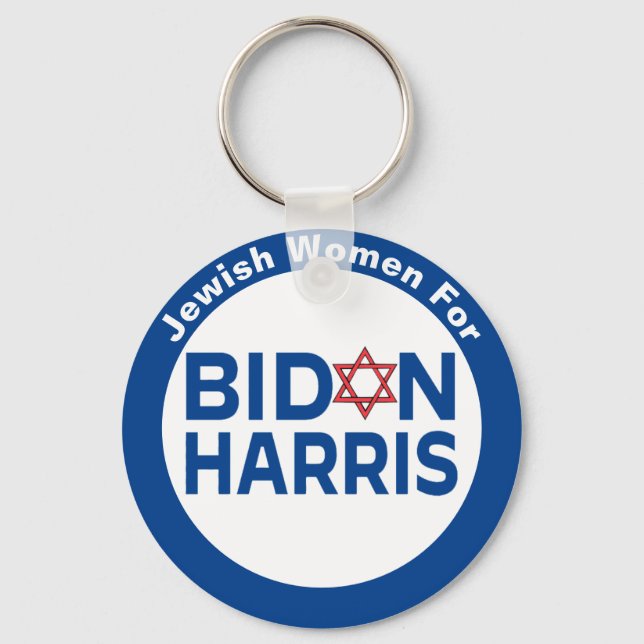Jewish Women for Biden Harris Key Ring (Front)