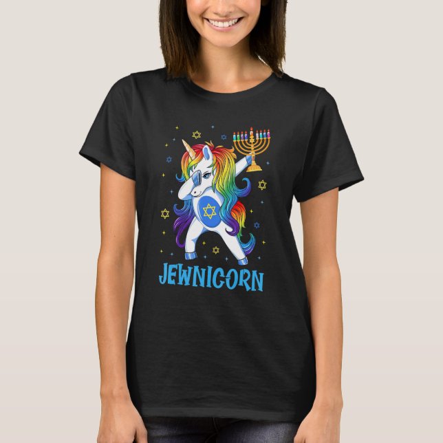 Jewnicorn Cute Unicorn Hanukkah Chanukah Pajamas G T-Shirt (Front)