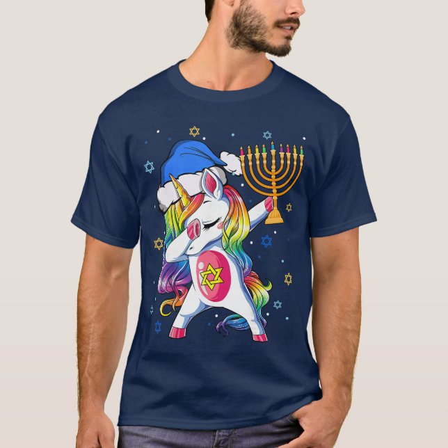 Jewnicorn Funny Hanukkah Unicorn Gift Girl Women P T-Shirt (Front)