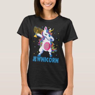 Jewnicorn Hanukkah Unicorn Girl Women Pyjamas T-Shirt