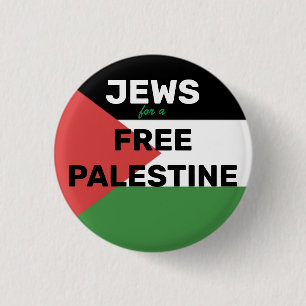 JEWS FOR A FREE PALESTINE FLAG RED BLACK GREEN  3 CM ROUND BADGE