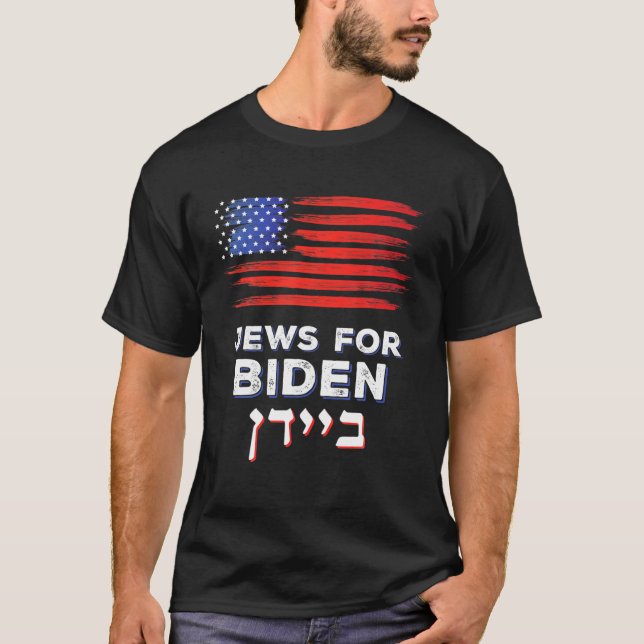 Jews For Biden 2020 Israel USA Hebrew Election Jew T-Shirt (Front)