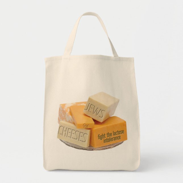 Jews for Cheeses Organic Shopping Tote Bag (Front)