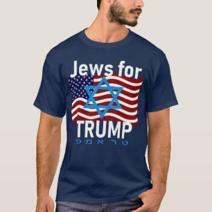Jews forrump American Flag Star of David Hebrew Su T-Shirt