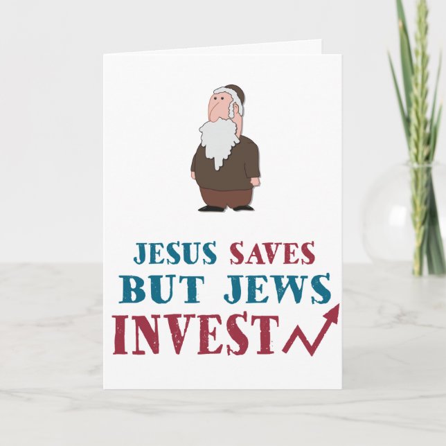 Jews Invest - Jewish finance humour Card (Front)