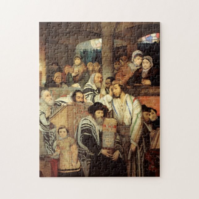 Jews Praying by Maurycy Goettlieb - Circa 1878 Jigsaw Puzzle (Vertical)
