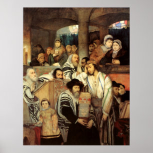 Jews Praying by Maurycy Gottlieb - Circa 1878 Poster