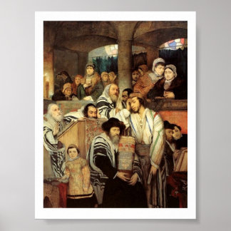 Jews Praying on Yom Jewish Poster Print