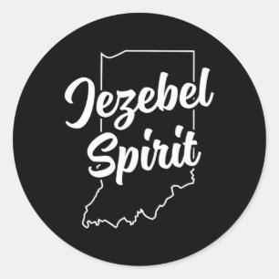 Jezebel Spirit Funny Indiana Pride Blue Dot In A R Classic Round Sticker