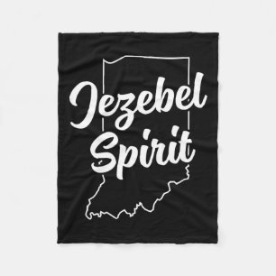 Jezebel Spirit Funny Indiana Pride Blue Dot In A R Fleece Blanket