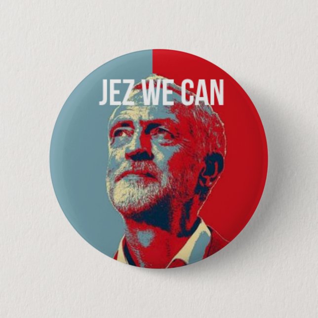 #JezWeCan - Jeremy Corbyn 4 PM badge (Front)