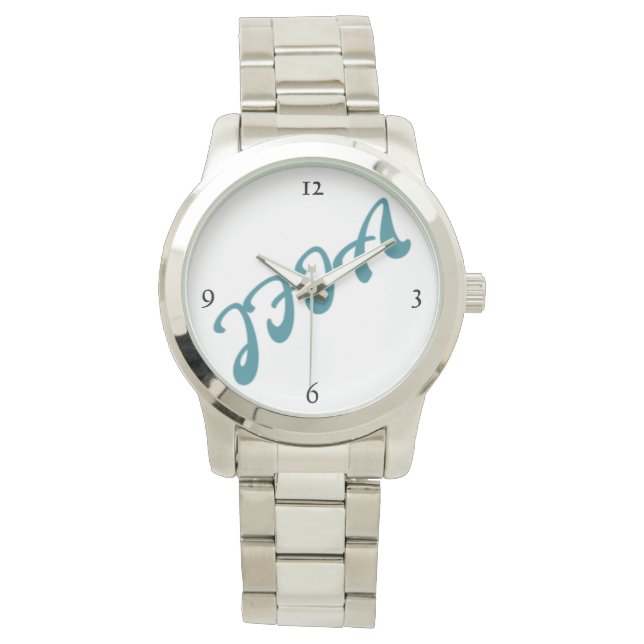JFIA Deri Mens Silver Watch (Front)