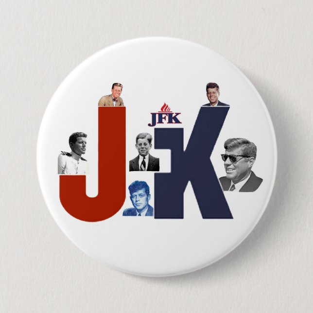 JFK 100 Years 7.5 Cm Round Badge (Front)