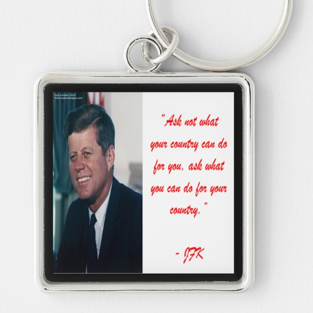 JFK & Ask Not Quote Key Ring (Front)