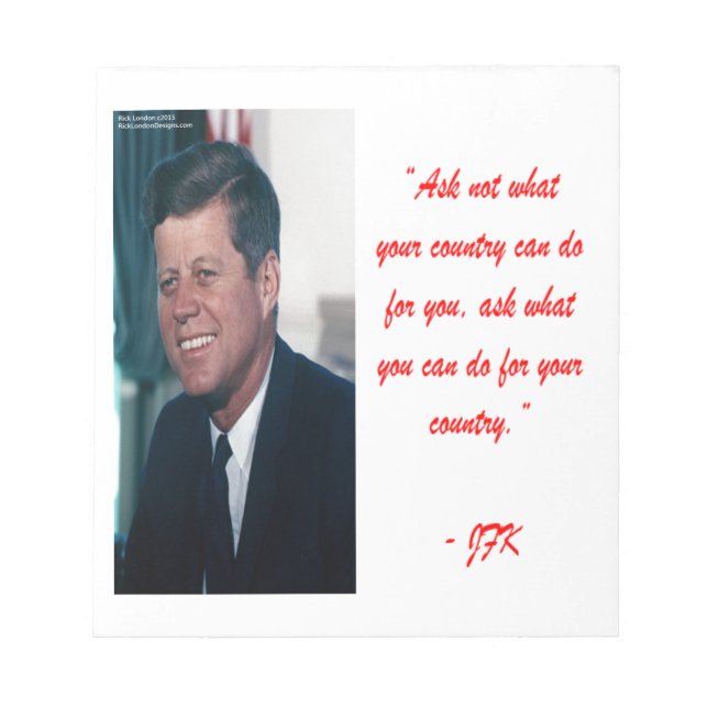 JFK & Ask Not Quote Notepad (Front)