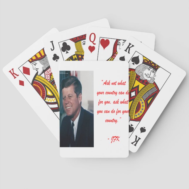 JFK & Ask Not Quote Playing Cards (Back)