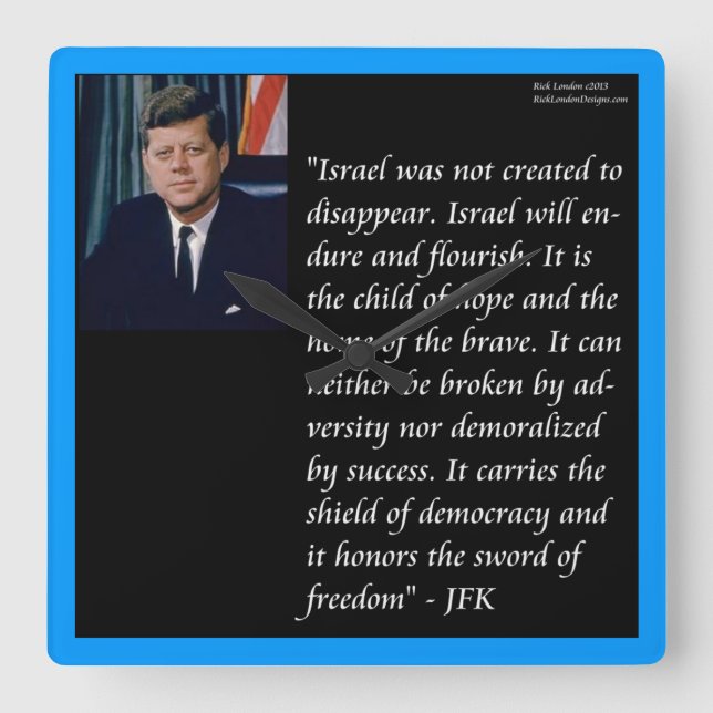 JFK & Famous Quote On Israel Wall Clock (Front)